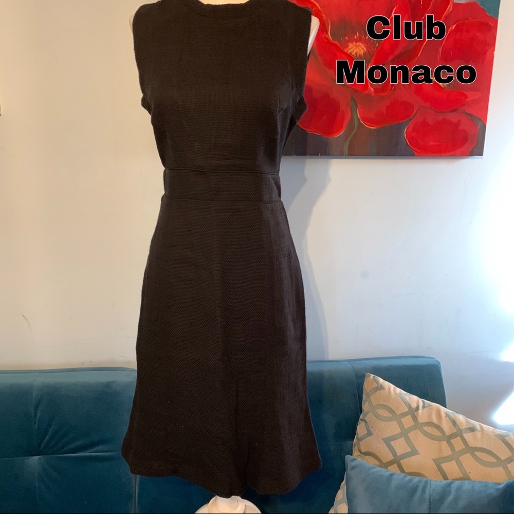 Club Monaco Size 2 Sleeveless Sheath Tweed Waffle Dress Sample Sale NWOT